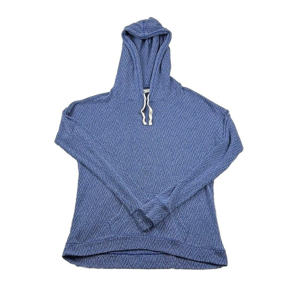 Hollister Loose Knit Hoodie Womens M Blue Thin Long Sleeve Lightweight Beach